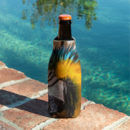 青と黄色のマカオポートレート ボトルクーラー