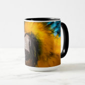 青と黄色のマカオポートレート マグカップ (正面右)