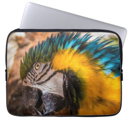 青と黄色のマカオポートレート ラップトップスリーブ