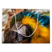 青と黄色のマカオポートレート ラージペーパーバッグ (裏面)