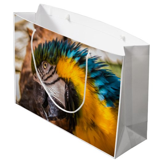 青と黄色のマカオポートレート ラージペーパーバッグ (裏面アングル)