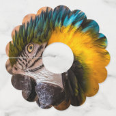 青と黄色のマカオポートレート ワイングラスタグ (裏面)