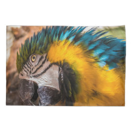 青と黄色のマカオポートレート 枕カバー