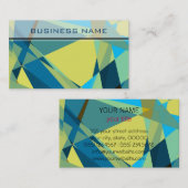 青と黄色のモザイク模様 名刺 (正面/裏面)