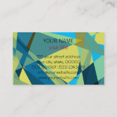 青と黄色のモザイク模様 名刺 (裏面)