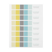 青と黄色のモダンカラーブロック ラップアラウンドラベル (シート)