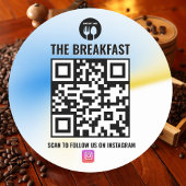 青と黄色のモダンビジネスインスタンスQrコード ラウンドシール