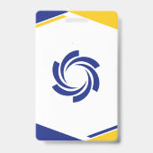 青と黄色のモダンビジネスIDカード バッジ (裏面)