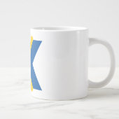 青と黄色のモノグラムX ジャンボコーヒーマグカップ (右)