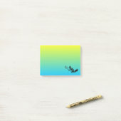 青と黄色のリスのテニス選手 ポストイット (デスク上)