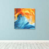 青と黄色のリボン キャンバスプリント (インサイチュ (ウッドフロア))