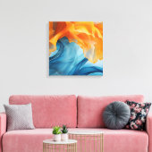 青と黄色のリボン キャンバスプリント (インサイチュ (リビング))