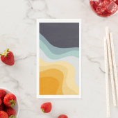 青と黄色のレトロスタイル波 (インサイチュ)