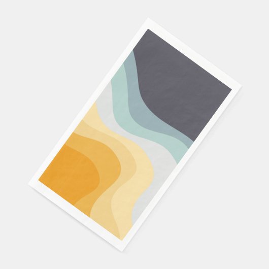 青と黄色のレトロスタイル波 (コーナー)