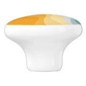 青と黄色のレトロスタイル波 セラミックノブ (側面)