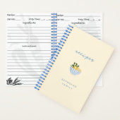 青と黄色のレモンの家族のレシピノートブック ノートブック (内側)