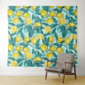 青と黄色のレモンの枝 タペストリー (インサイチュ(横))