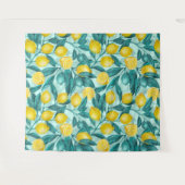 青と黄色のレモンの枝 タペストリー (正面(横))