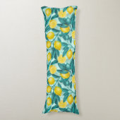 青と黄色のレモンの枝 ボディピロー (正面縦)