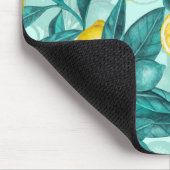 青と黄色のレモンの枝 マウスパッド (コーナー)