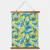 青と黄色のレモンの枝 吊り下げ型タペストリー (正面)