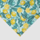 青と黄色のレモンの枝 薄葉紙 (詳細)
