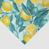 青と黄色のレモンの枝 薄葉紙 (詳細)