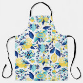 青と黄色のレモン エプロン (正面)