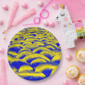 青と黄色のロックスケープ ペーパープレート (パーティー)