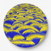 青と黄色のロックスケープ ペーパープレート (正面)