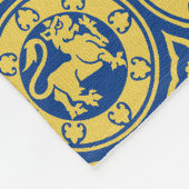 青と黄色の中世ライオンズフリースブランケット フリースブランケット (角)