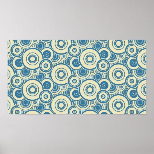 青と黄色の円のポスター ポスター (正面)