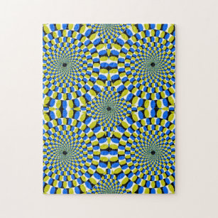 青と黄色の円の光学錯覚 – 懸命 ジグソーパズル