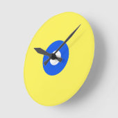 青と黄色の円アクリル製壁時計 ラウンド壁時計 (傾斜)