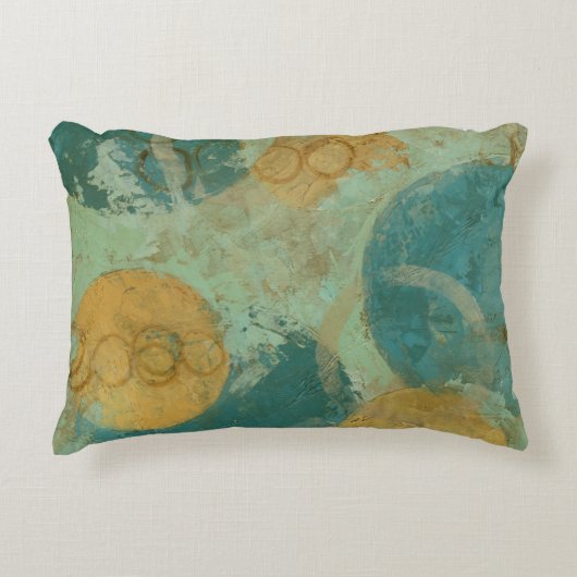 青と黄色の円 アクセントクッション (正面)