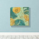 青と黄色の円 キャンバスプリント (インサイチュ (ウッドフロア))