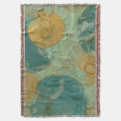 青と黄色の円 スローブランケット (正面縦)