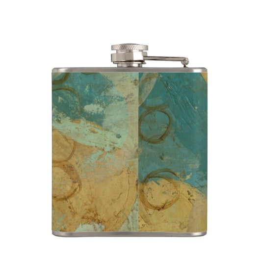 青と黄色の円 フラスク (裏面)