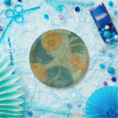 青と黄色の円 ペーパープレート (パーティー)