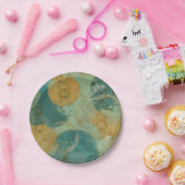 青と黄色の円 ペーパープレート (パーティー)