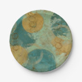 青と黄色の円 ペーパープレート (正面)