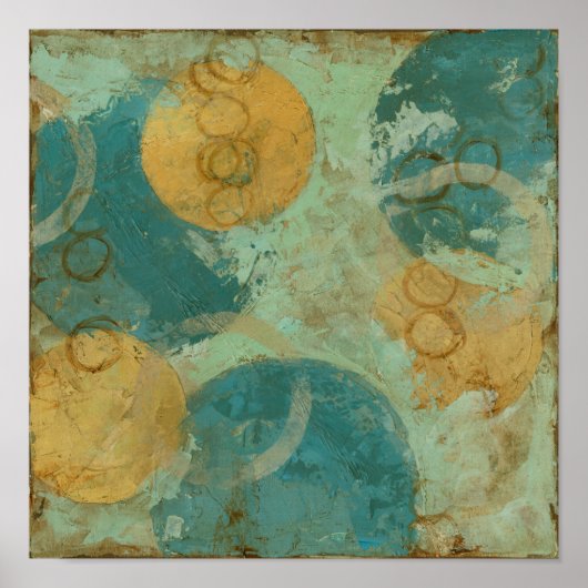 青と黄色の円 ポスター (正面)