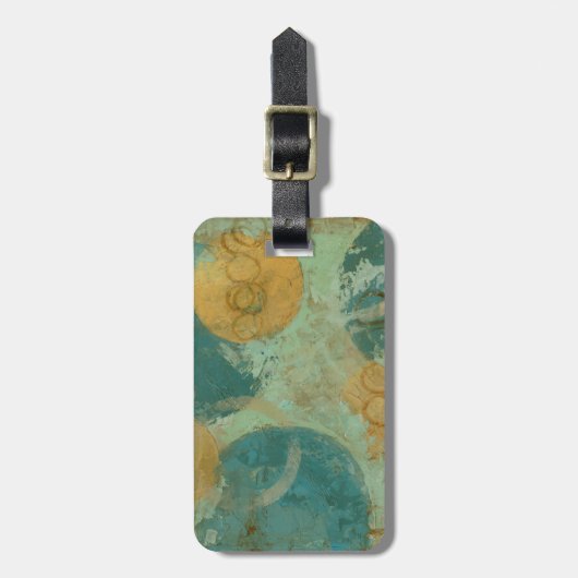 青と黄色の円 ラゲッジタグ (正面縦)