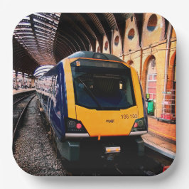 青と黄色の列車(ニューヨーク) ペーパープレート