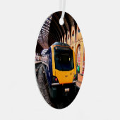 青と黄色の列車(ニューヨーク) メタルオーナメント (正面右)