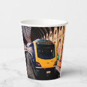 青と黄色の列車（ニューヨーク） 紙コップ (裏面)