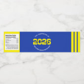 青と黄色の卒業式のウォーターボトルラベル ペットボトルラベル (シングルラベル)