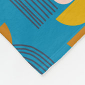 青と黄色の可愛いボホアーチライン フリースブランケット (角)