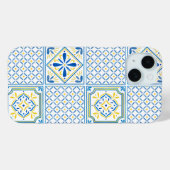 青と黄色の地中海イタリアンタイル Case-Mate iPhoneケース (裏面 (横))
