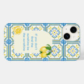青と黄色の地中海柄iPhoneケース Case-Mate iPhoneケース (裏面 (横))